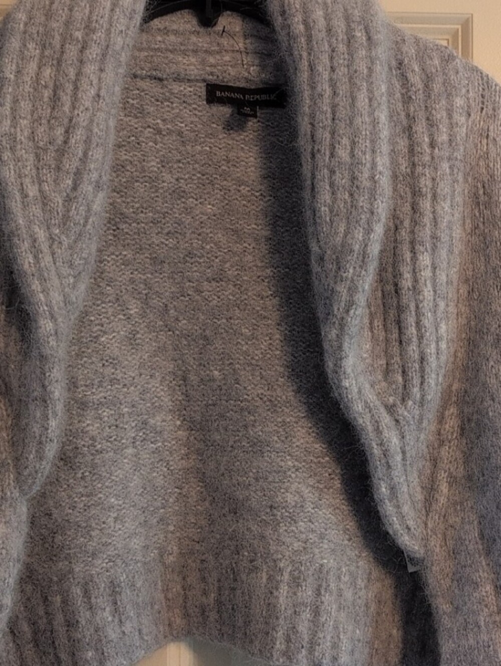 Banana Republic Light Gray Shawl Collar Cardigan 51% Alpaca